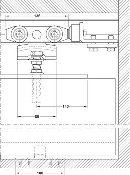 Sada kování, Häfele Slido D-Line13 400Q, sada