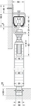 Sada kování, Häfele Slido D-Line13 400Q, sada