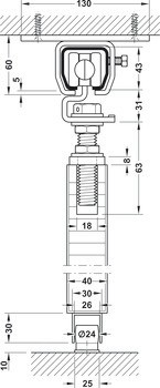 Sada kování, Häfele Slido D-Line13 400Q, sada