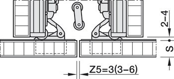 Sada kování pro otočné dveře skříně, Hawa-Concepta III 25/35 Pull