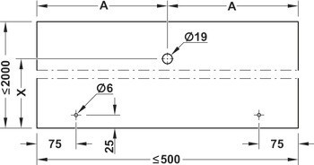 Sada kování šatní skříně, Nerez, pro dřevěné a skleněné panely, montáž na stěnu