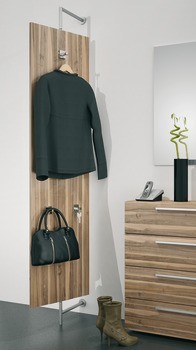 Sada kování šatní skříně, Nerez, pro dřevěné panely, montáž na stěnu