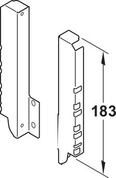 Sada kování zadního panelu, Pro bočnice zásuvky pod dřez, Blum Tandembox Antaro