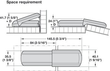 Sada krytek, pro nábytkový závěs Häfele Metalla 510 Lapis 110°