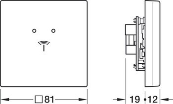 Sada nástěnného terminálu, Häfele Dialock WT 300, Häfele design, 81 x 81 mm