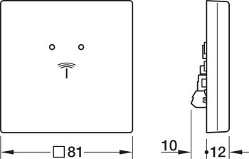 Sada nástěnného terminálu, Häfele Dialock WT 400, Häfele design, 81 x 81 mm