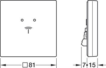 Sada nástěnného terminálu, Häfele Dialock WT 400, Häfele design, 81 x 81 mm