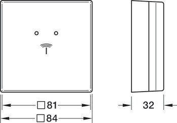 Sada nástěnného terminálu, Häfele Dialock WT 400, Häfele design, 81 x 81 mm