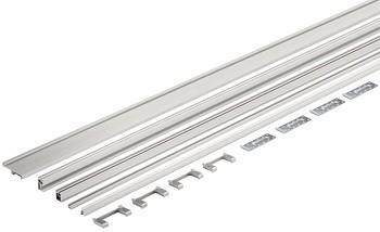 Sada pro dveře s hliníkovým rámem, pro Häfele Slido F-Flush51 60A, sada s hliníkovým rámečkem, úchytkový profil, dělicí profil a montážní materiál