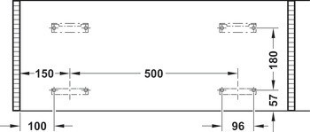 Sada pro dveře s hliníkovým rámem, pro Häfele Slido F-Flush51 60A, sada s hliníkovým rámečkem, úchytkový profil, dělicí profil a montážní materiál