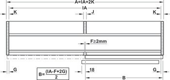 Sada pro dveře s hliníkovým rámem, pro Häfele Slido F-Flush51 60A, sada s hliníkovým rámečkem, úchytkový profil, dělicí profil a montážní materiál