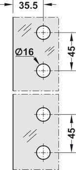 Sada pro skleněné dveře, Smart Entrance Aleo, S 3dílnými závěsy