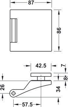 Sada pro skleněné dveře, Smart Entrance Aleo, s 3dílnými závěsy