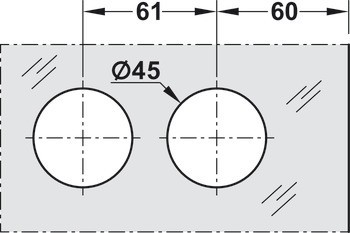Sada pro skleněné dveře, Smart Entrance Aleo, s 3dílnými závěsy