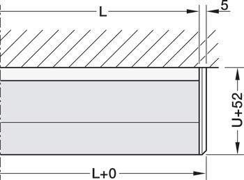 Kování pro posuvné dveře, Hawa Porta 60/100 HMD, sada s pojezdovou kolejnicí