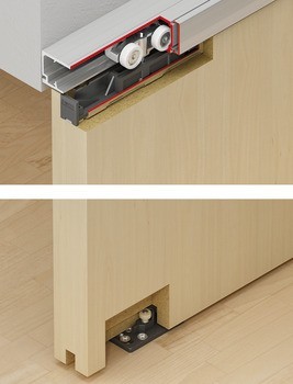 Kování pro posuvné dveře, Hawa Porta 60/100 HMD, sada s pojezdovou kolejnicí