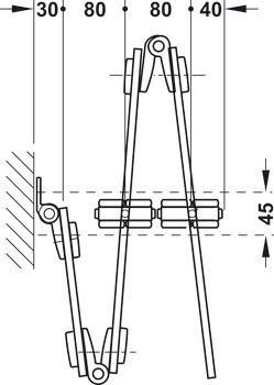 Sada součástí, Häfele Slido W-Fold872 70S