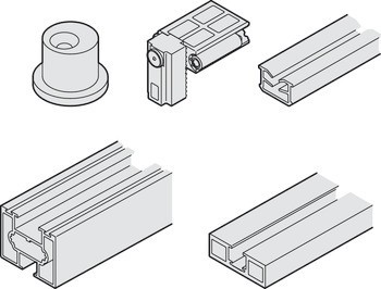 Sada zárubní, včetně montážních dílů, podlahového vedení a těsnění, pro tloušťku panelu 5–8,7 mm