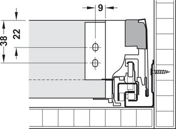 Sada zásuvky, Blum Tandembox antaro, systémová výška N, výška bočnice zásuvky 68 mm, nosnost 30 kg