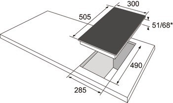 Samostatná indukční varná deska, Häfele Assedo CIT12X3a, Šířka: 300 mm, nerezový rám
