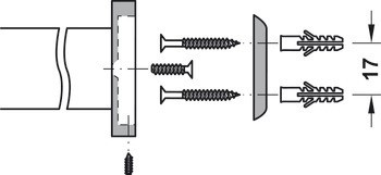 Šatní regál, se 7 háčky, montáž na stěnu, nerez