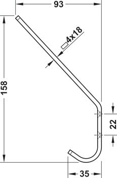 Šatní skříň, oblast vstupu, Häfele Déco, nerez