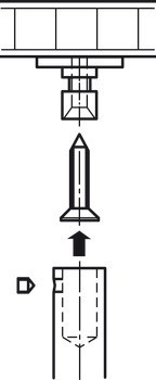 Šatní tyč, montáž pod polici a na dřevěný zadní panel, nerez