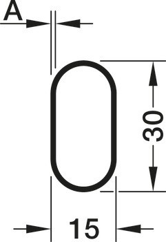 Šatní tyč, OVA 30x15 mm, ocel, svařovaná