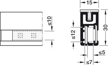 Šatní tyč pro integraci LED, Kesseböhmer Conero