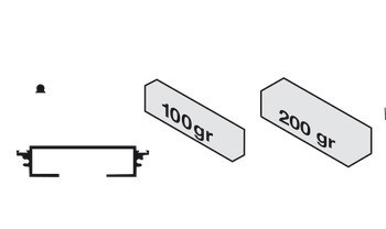 Schránka protizávaží, pro nasunutí do jednoduché pojezdové kolejnice