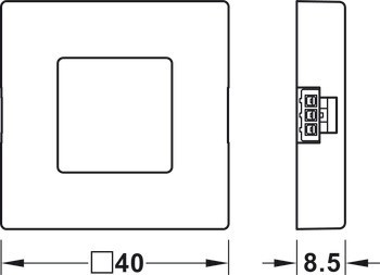 Senzorový spínač, Häfele Loox, modulární design, pro pojistný klip