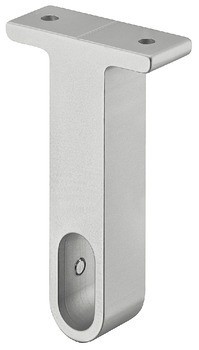 Shora montovaná středová podpěra šatní tyče, Hliník, pro šatní tyč OVA 30 x 14 mm