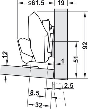 Šikmý klín, -5°, pro rohové aplikace, které vyžadují podložení