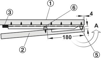 Sklápěcí kování, TKB, kování pro rozkládací stoly
