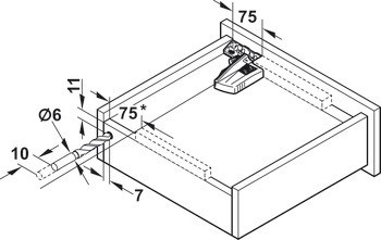 Skrytý výsuv, Blum Movento 760 H plnovýsuv, nosnost do 40 kg, ocel, montáž na základnu, se zajišťovacím kováním, artikl identický s předchůdcem