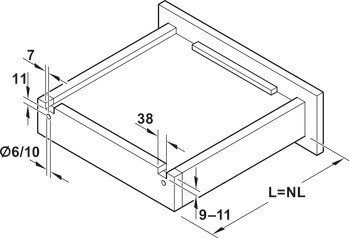 Skrytý výsuv, Häfele Matrix Runner UM A 30, plnovýsuv, nosnost do 30 kg, synchronní pohyb