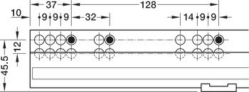 Skrytý výsuv, Häfele Matrix Runner UM A 50, plnovýsuv, nosnost do 50 kg, synchronní pohyb