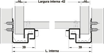 Skrytý výsuv, Häfele Matrix Runner UM A25, částečný výsuv, nosnost do 25 kg