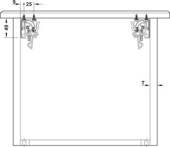 Skrytý výsuv, Häfele Matrix Runner UM A25, částečný výsuv, nosnost do 25 kg