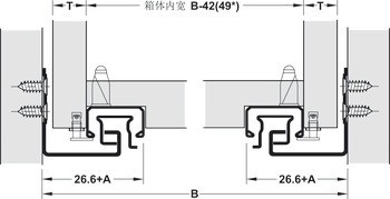 Skrytý výsuv, Häfele Matrix Runner UM A30, plnovýsuv, nosnost do 30 kg