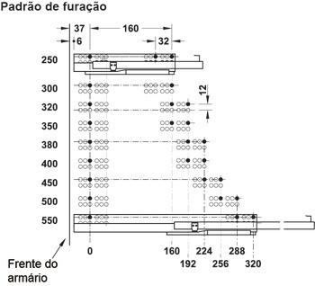 Skrytý výsuv, Häfele Matrix Runner UM S15, částečný výsuv, nosnost do 15 kg