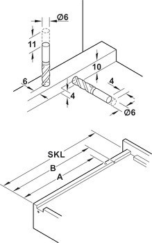Skrytý výsuv, Häfele Matrix Runner UM S15, částečný výsuv, nosnost do 15 kg