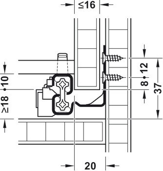 Skrytý výsuv, Häfele Matrix Runner UM S30, plnovýsuv, nosnost do 30 kg