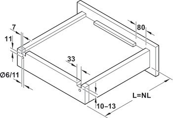 Skrytý výsuv, Häfele Matrix Runner UM S30, plnovýsuv, nosnost do 30 kg