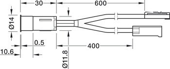 Soklové svítidlo, Häfele Loox5 LED 2102 orientační svítidlo, 12 V, tunable white, 2vodičová technologie, 0,3 W, průměr vrtaného otvoru: 12 mm, IP20