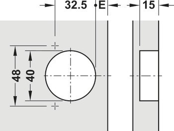 Speciální závěs, Vložená montáž, pro široké dřevěné dveře do šířky až 900 mm