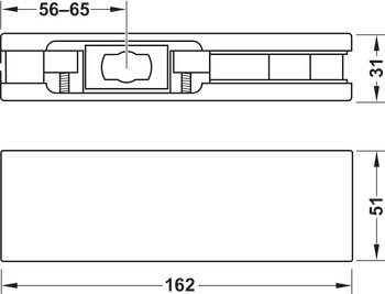 Spodní kování pro dvojčinné dveře, A, Startec
