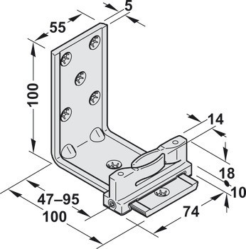 Spodní vedení, Hawa Confort 160, 1dílné, s dlouhou vodicí konzolí