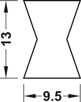 Spojovací prvek, Rybinový svlak Hoffmann, W3, pro vnitřní kování, pracovní desky, madla