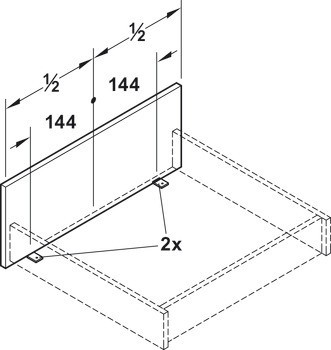 Spojovací šroub čelního-základního panelu, Grass Nova Pro Scala, pro vnitřní panel, pro systémovou výšku 90 nebo 186 mm